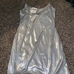Silver mini dress